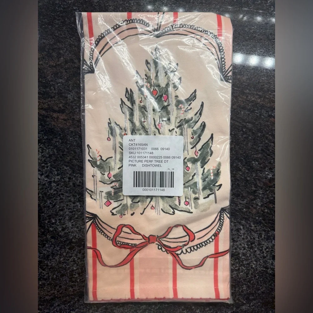 Anthropologie Picture Perfect Dish Towel | Pink | NWT